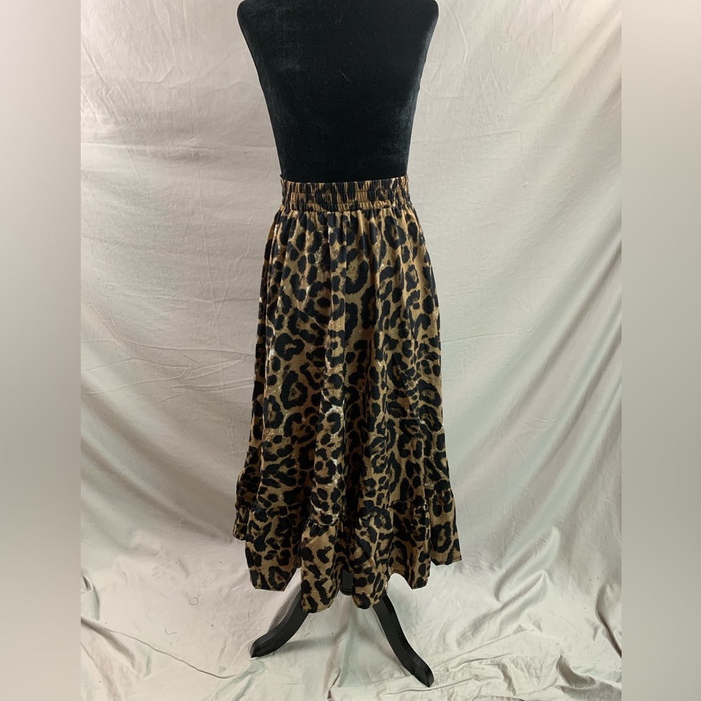 Leopard Print Ruffle Hem Skirt - Picture 6 of 9